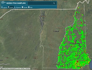 screenshot of the PFAS mapper